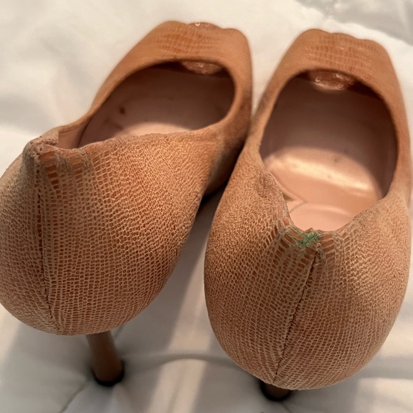 Stuart Weitzman Tan Peep Toe Heel 8M - Picture 5 of 9